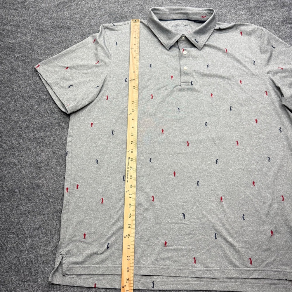 Vineyard Vines Jim Nantz Mens XXL Grey Embroidered Golfer brrr Performance Polo - Picture 5 of 7